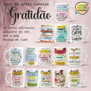 ESTAMPAS GRATIDÃO CANECAS