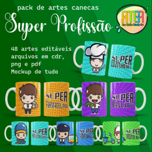 ESTAMPAS SUPER PROFISSÃO CANECA