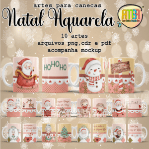 ESTAMPAS NATAL AQUARELA CANECA