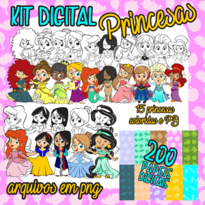 KIT DIGITAL PRINCESAS CARTOON