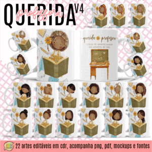 ESTAMPA QUERIDA PROFESSORA V4 CANECA
