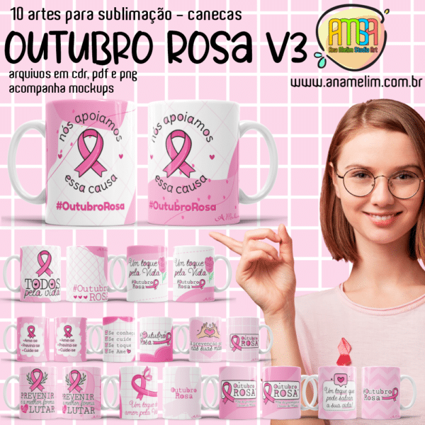 ESTAMPAS OUTUBRO ROSA 3 CANECA
