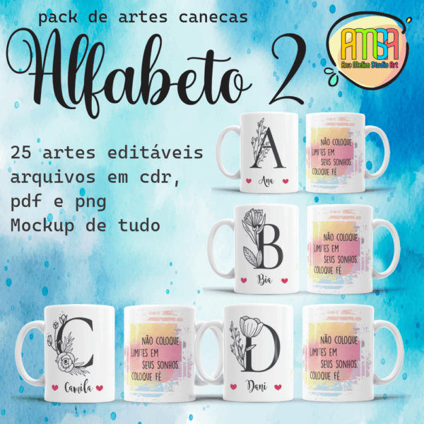 ESTAMPAS ALFABETO 2 CANECAS