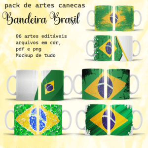 ESTAMPAS BANDEIRA BRASIL CANECA