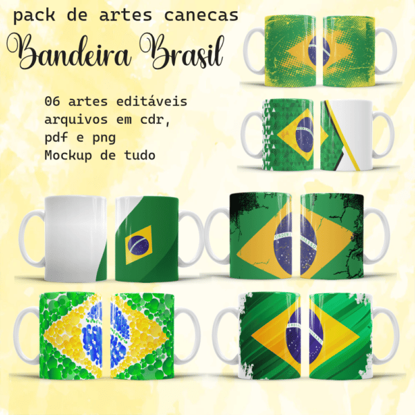 ESTAMPAS BANDEIRA BRASIL CANECA