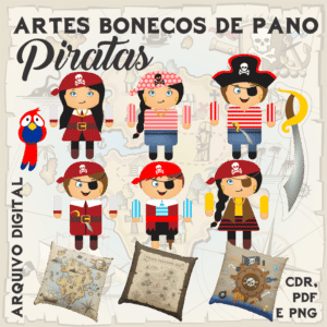 PACK PIRATINHAS BONECA DE PANO