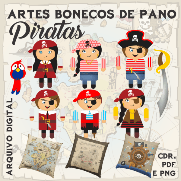 PACK PIRATINHAS BONECA DE PANO