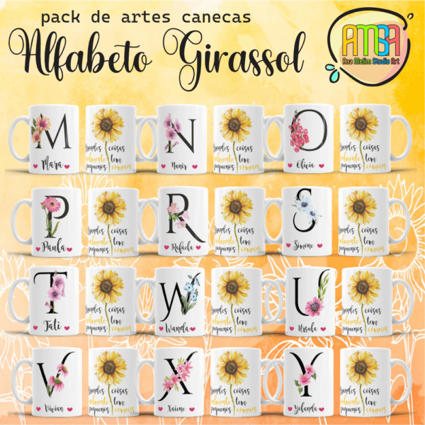 ESTAMPAS ALFABETO GIRASSOL CANECAS - Image 3