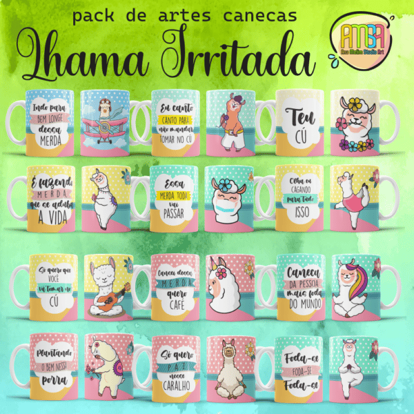 PACK LHAMA IRRITADA CANECAS - Image 2