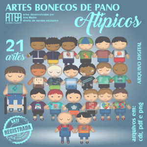 PACK MENINOS ATIPICOS BONECA DE PANO