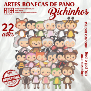 PACK ANIMAIS BONECA DE PANO