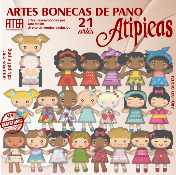 PACK ATIPICAS BONECAS DE PANO