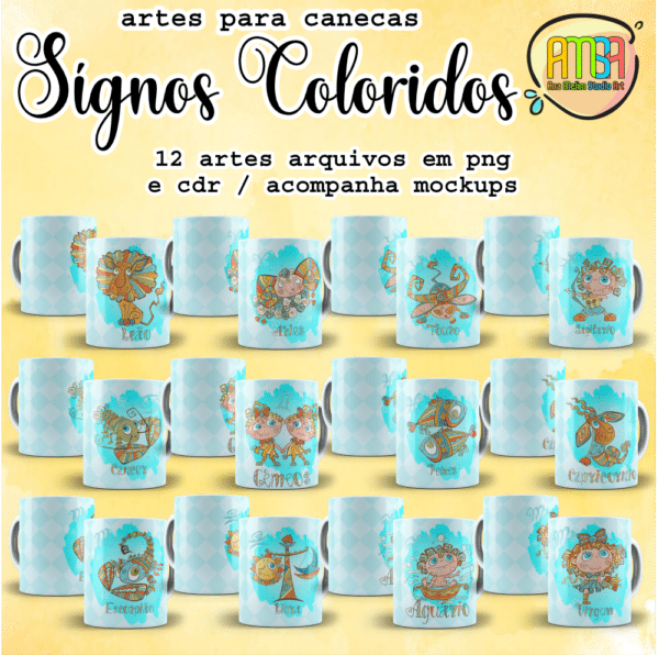 ESTAMPAS SIGNO COLORIDO CANECA