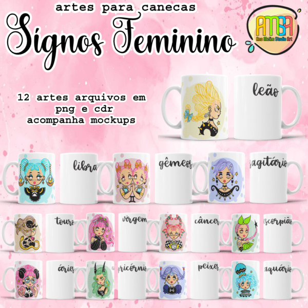 ESTAMPAS SIGNO FEMININO CANECA