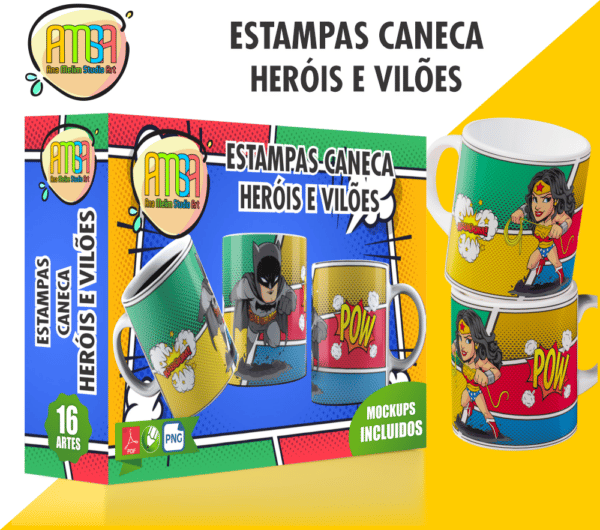 PACK HERÓIS E VILÕES CANECAS