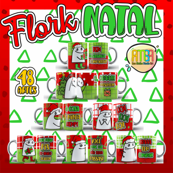 PACK FLORK NATAL CANECAS