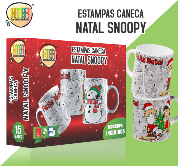 ESTAMPAS SNOOPY NATAL CANECA