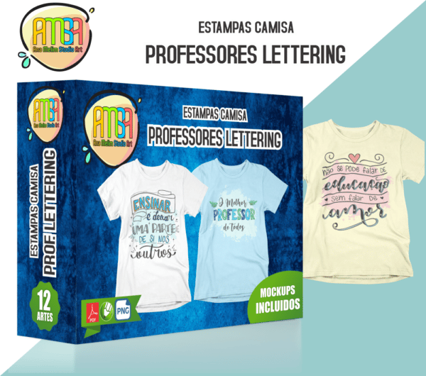 PACK LETTERING PROFESSORES CAMISA