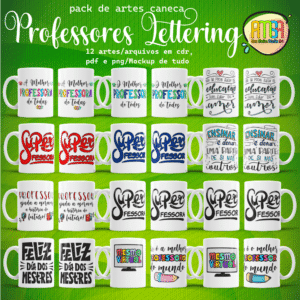 ESTAMPAS LETTERING PROFESSORES CANECAS