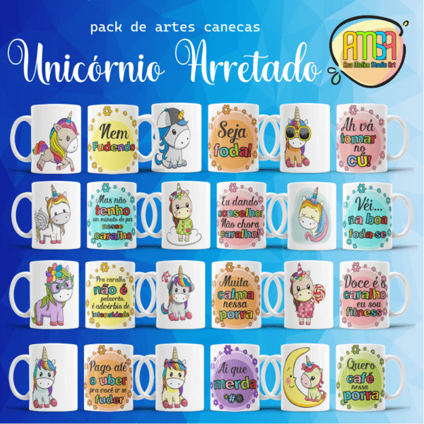 ESTAMPAS UNICÓRNIO ARRETADO CANECAS - Image 2
