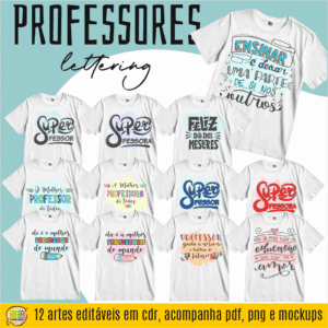 ESTAMPAS LETTERING PROFESSORES CAMISA