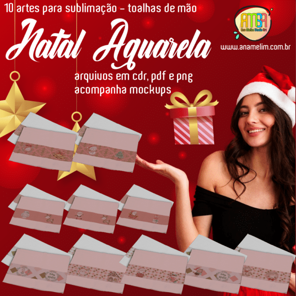 ESTAMPAS NATAL AQUARELA TOALHINHAS