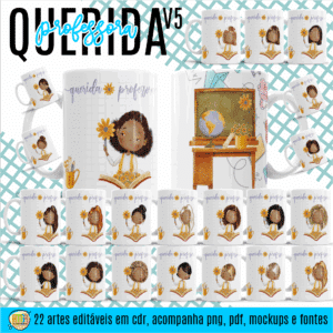 ESTAMPA QUERIDA PROFESSORA V5 CANECAS