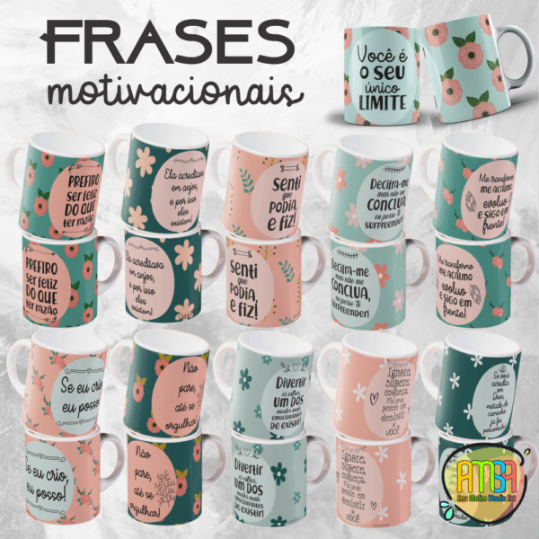 PACK FRASES MOTIVACIONAIS CANECAS