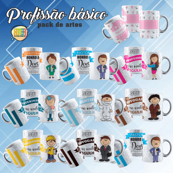 PACK PROFISSÃO BASICO CANECAS