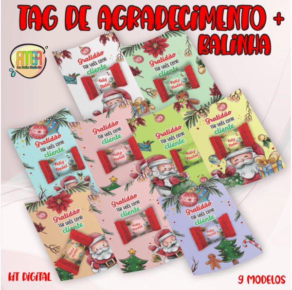 KIT TAG AGRADECIMENTO PAPAI NOEL