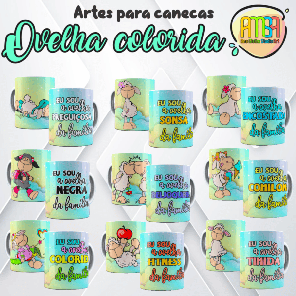 PACK OVELHA COLORIDA CANECA - Image 2
