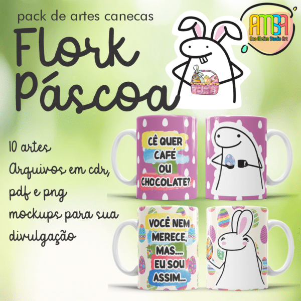 ESTAMPAS FLORK PÁSCOA CANECAS
