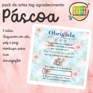 KIT TAG AGRADECIMENTO PELA COMPRA PÁSCOA