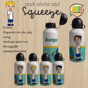 PACK MENINO VOLTA AS AULAS AZUL CLARO SQUEEZE