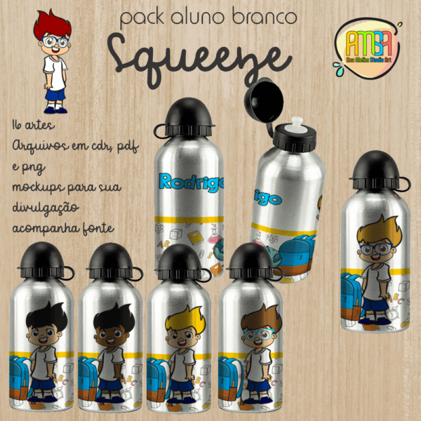 PACK MENINO VOLTA AS AULAS BRANCO SQUEEZE