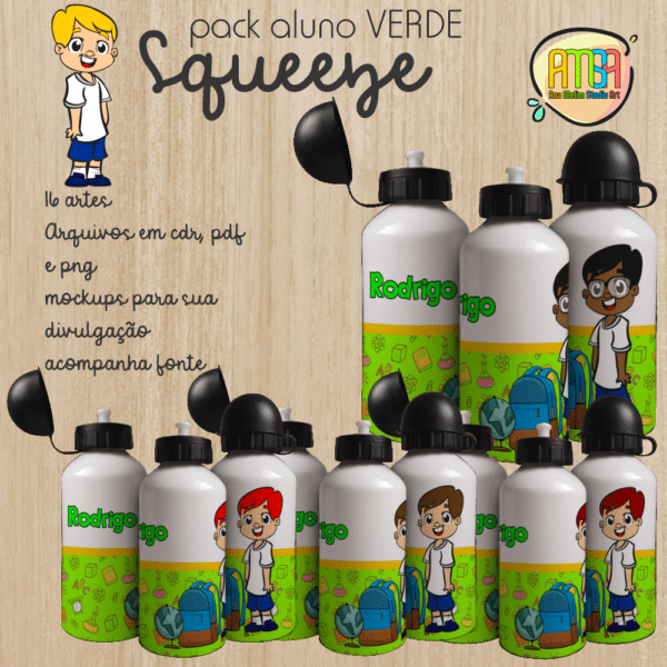 PACK MENINO VOLTA AS AULAS VERDE SQUEEZE