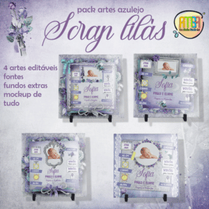 PACK NASCIMENTO SCRAP LILÁS AZULEJO