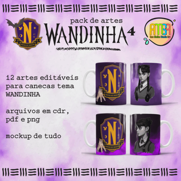 ESTAMPAS WANDINHA 4 CANECAS
