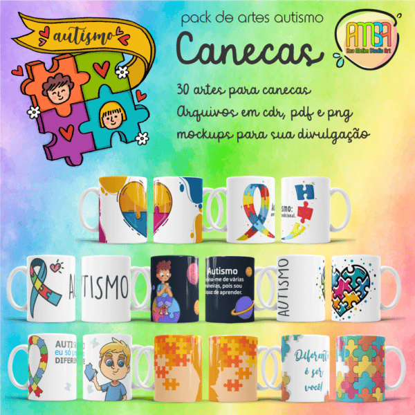 ESTAMPAS AUTISMO CANECAS