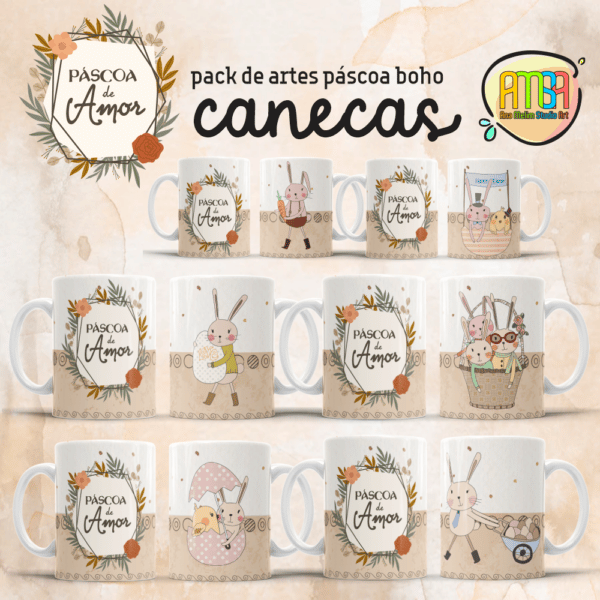 ESTAMPAS PÁSCOA BOHO CANECAS - Image 2