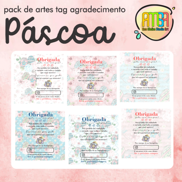 KIT TAG AGRADECIMENTO PELA COMPRA PÁSCOA - Image 2