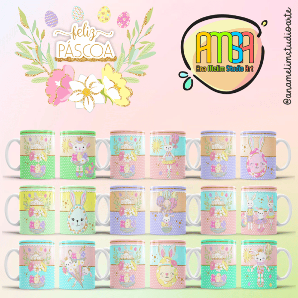 ESTAMPAS FELIZ PÁSCOA CANECAS - Image 2