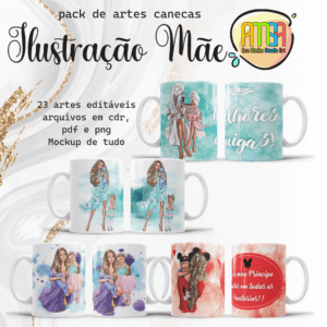 ESTAMPAS ILUSTRAÇÃO MÃE CANECA