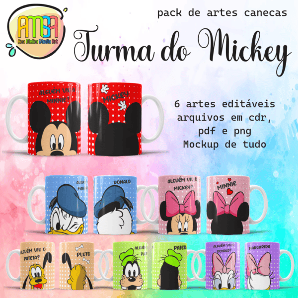 ESTAMPAS TURMA DO MICKEY CANECAS