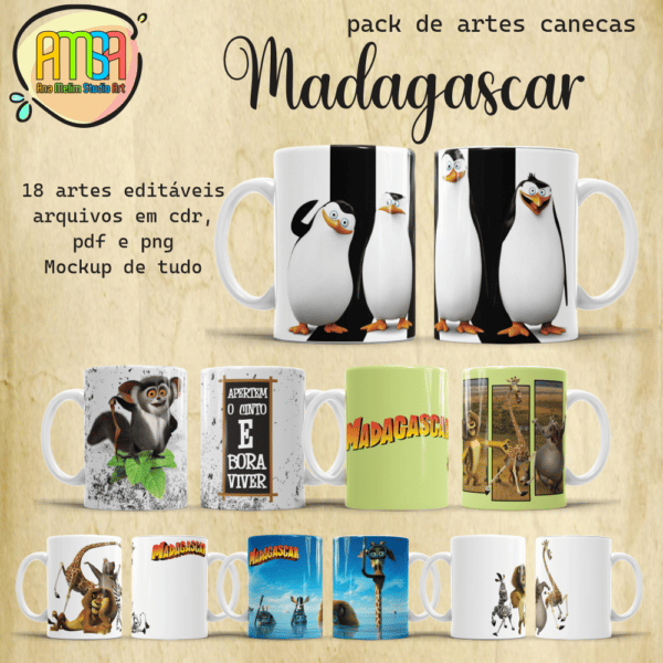 ESTAMPAS MADAGASCAR CANECAS