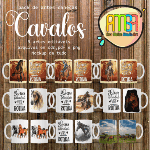 ESTAMPAS CAVALOS CANECAS