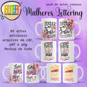 ESTAMPAS MULHER LETTERING CANECAS