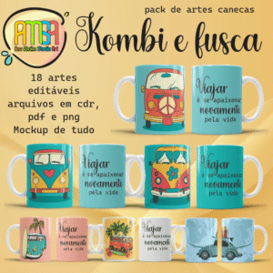 ESTAMPAS KOMBI E FUSCA CANECAS