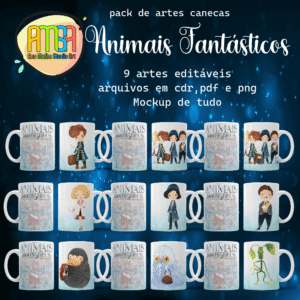 ESTAMPAS ANIMAIS FANTÁSTICOS CANECAS
