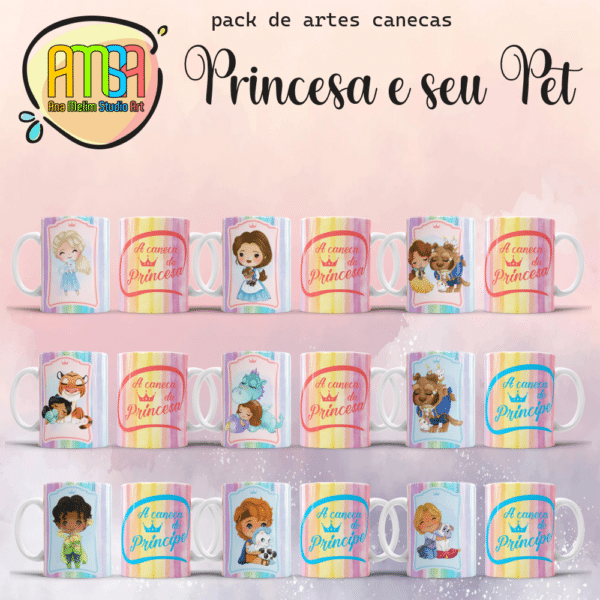ESTAMPAS PRINCESAS E SEU PET CANECAS - Image 3